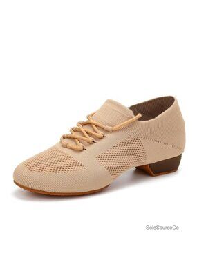 Women's Dance Sneakers Low Heel Ballroom Practice Shoes Suede Sole